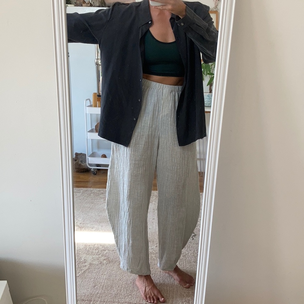 Vintage Ozma Style Charcoal Black Silk Blouse